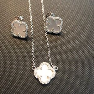 Van cleef style sterling silver set